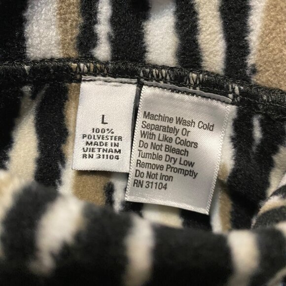 Kim Rogers Vest Womens Large Reversible Animal Print Fleece Pockets Black White - Picture 4 of 11